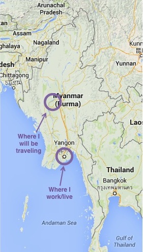 Yangon to Pakokku Map